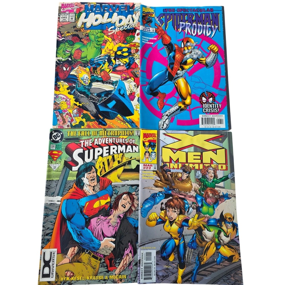 Marvel DC Comic Book Lot Spider-Man 258 Superman 514 X-Men Unlimited 22 E2